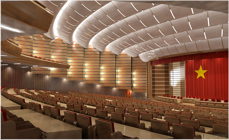 Nội thất hội trường nhập khẩu giúp không gian hội trường chuyên nghiệp hơn