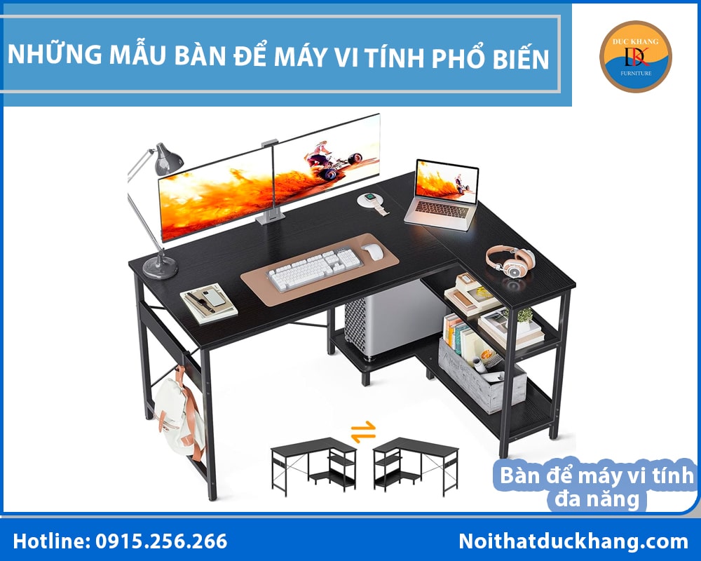 Bàn để máy vi tính đa năng, kết hợp bàn học và bàn làm việc