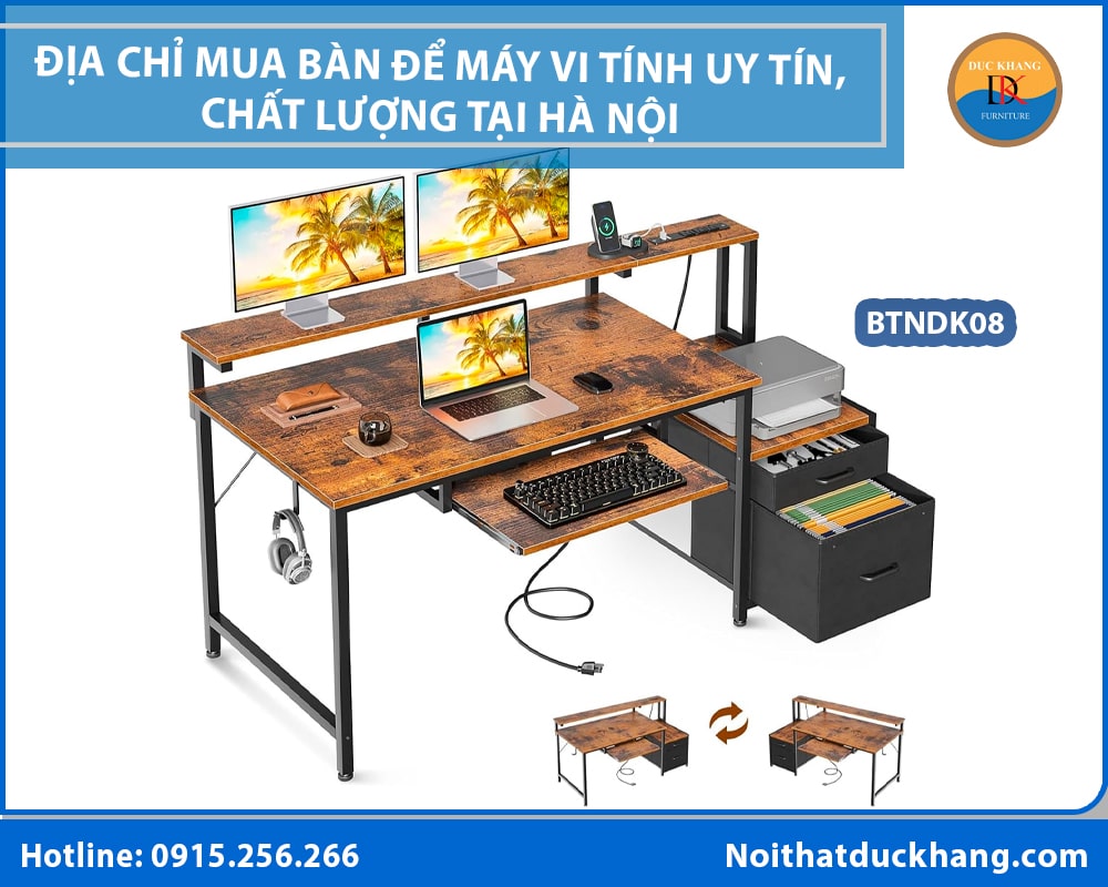 Địa chỉ mua bàn để máy vi tính uy tín, chất lượng tại Hà Nội