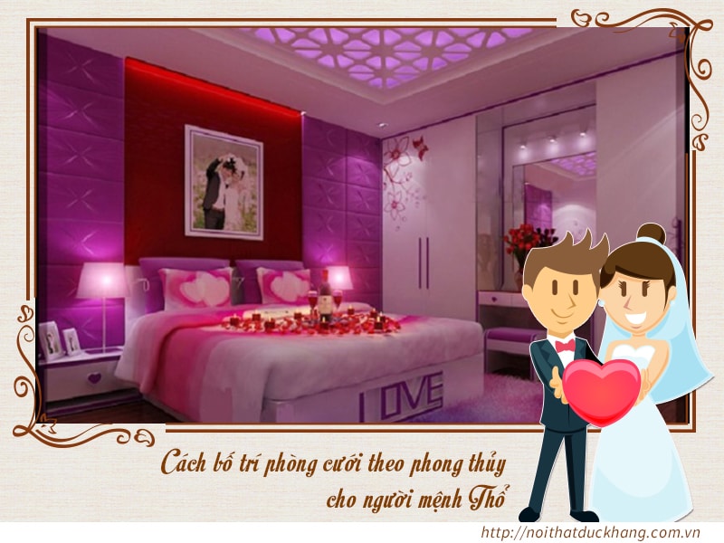 Màu sắc phòng cưới theo phong thủy tốt cho người mệnh Thổ