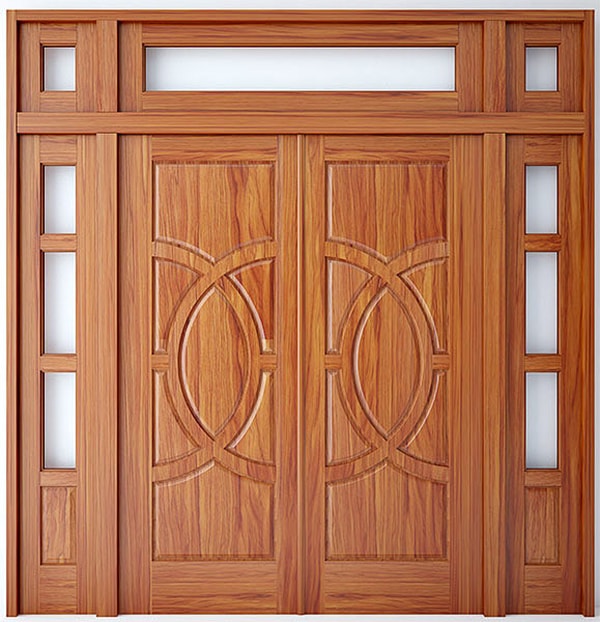 Cửa gỗ 4 cánh tạo sự uy nghi bề thế cho căn nhà