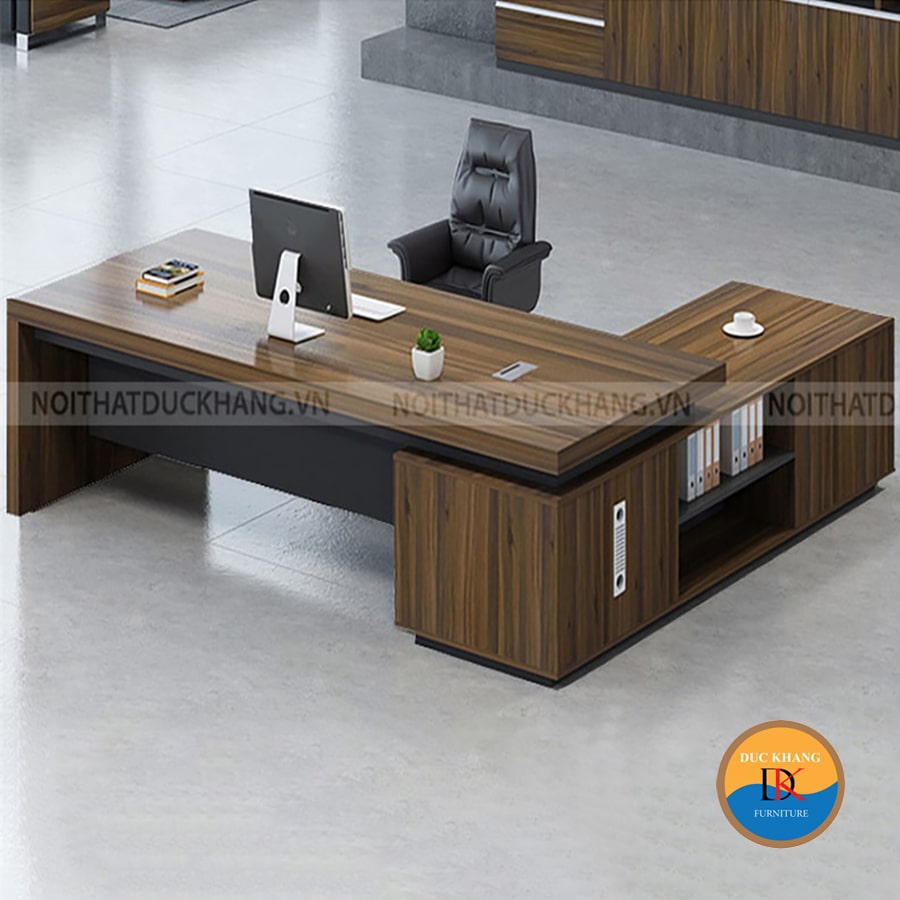 Bàn giám đốc DKF kèm tủ phụ, yếm lửng tinh tế DKBGDHD30