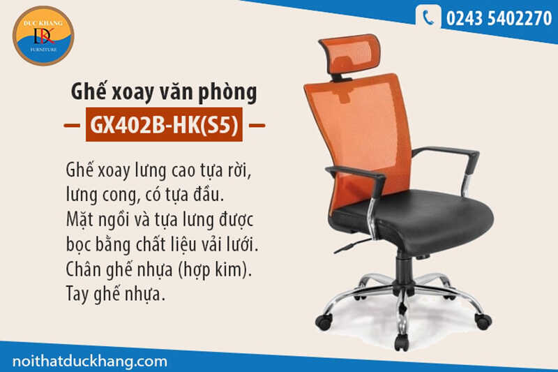 Ghế xoay văn phòng GX402B-HK(S5)