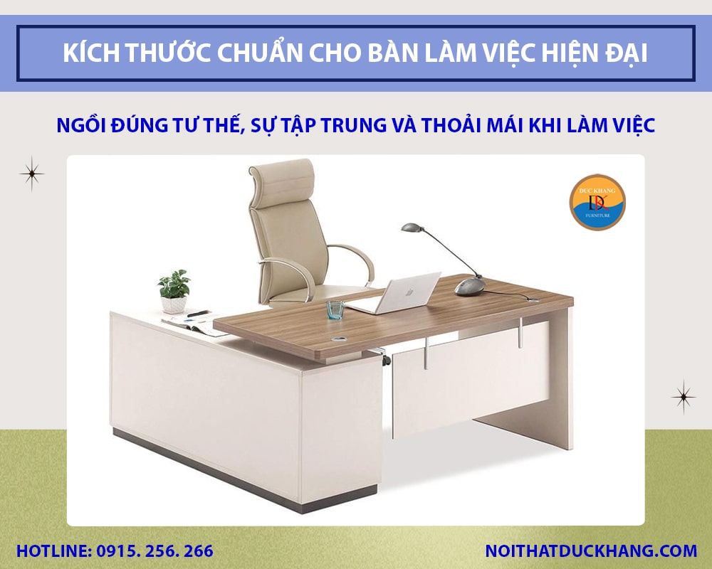 Kích thước chuẩn cho bàn làm việc hiện đại mới nhất 2025