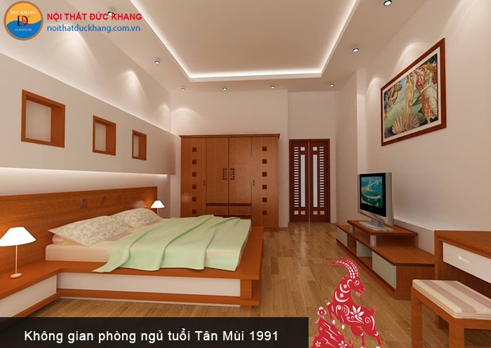 Không gian phòng ngủ tuổi Tân Mùi 1991