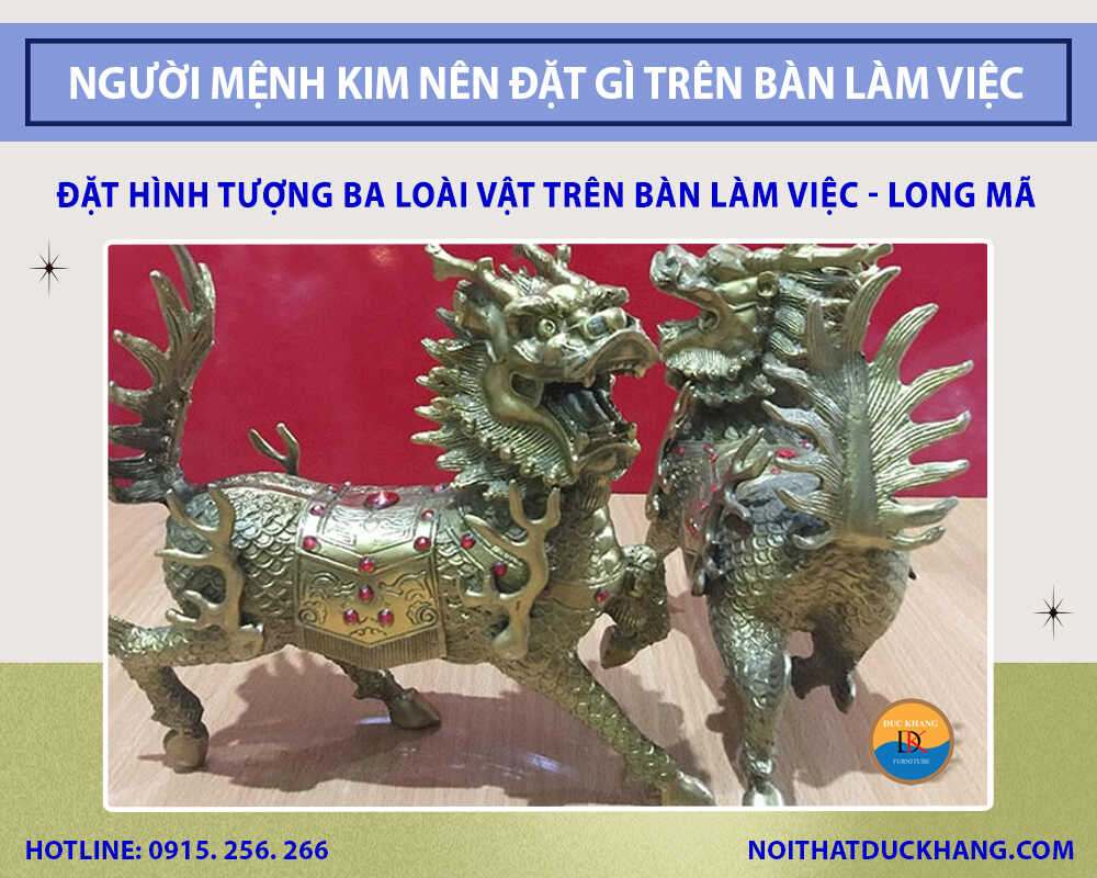 Đặt hình tượng ba loài vật trên bàn làm việc - Kỳ Lân