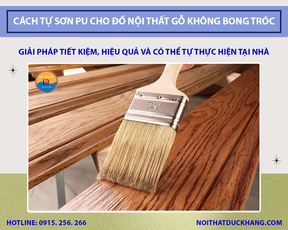 Cách tự sơn PU cho đồ nội thất gỗ không bong tróc, bền màu