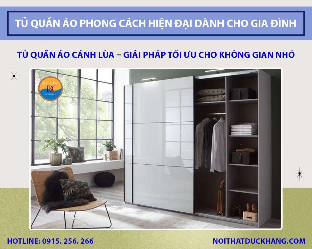 Tủ quần áo cánh lùa - Giải pháp tối ưu cho không gian nhỏ