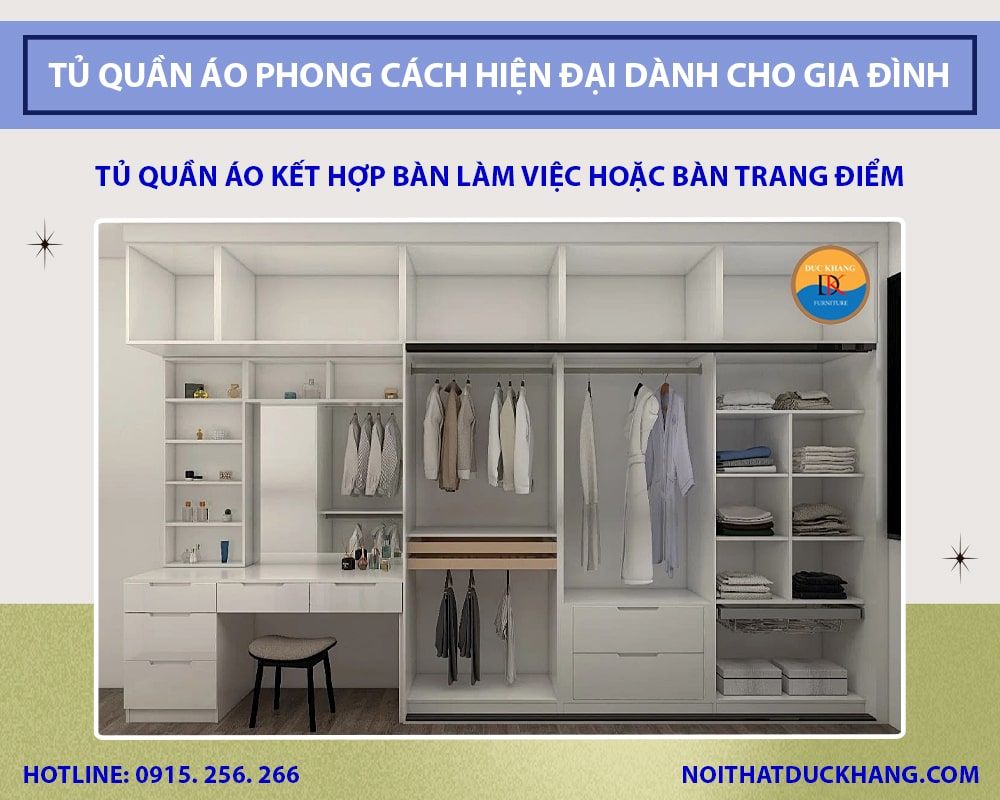 Tủ kết hợp bàn làm việc hoặc bàn trang điểm